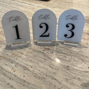 Table number signs and guest book sign